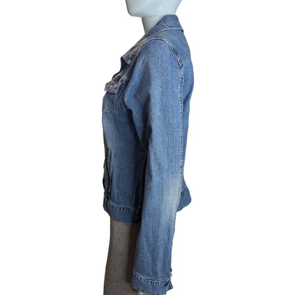 Sigrid Olsen Denim Jean Jacket W/Zipper Closure & Pockets Sz 10 Closet Staple - Picture 5 of 12